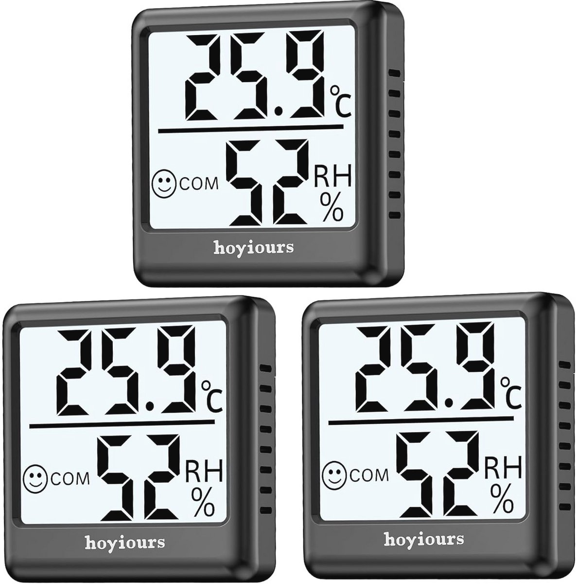 Digitale Thermometer Hygrometer voor Binnen met Groot LCD-Scherm en Smiley-Indicator