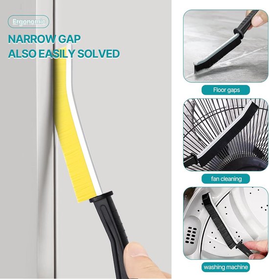 YAGE Crevice Cleaning Brush, Bathroom Tile Groove Crevice Cleaning Brush Hand Held Long Handle Cleaning Tool,Home Kitchen Groove Crevice Window Door Track Tile Groove Bristle Crevice — afbeelding 5