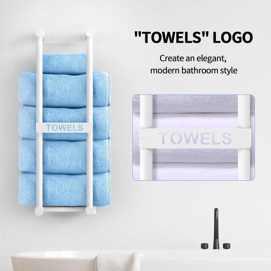 STWWO Handdoekenrekken voor badkamer, 56 cm, handdoekopslag voor kleine