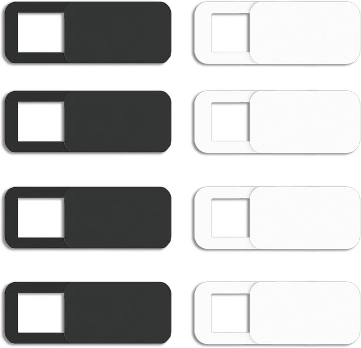 Neoreser 8 x Webcam Slider, Thin Cover for Computer, PC, Laptop, Tablets and Mobile Phones, Anti-Hacker (4 White and 4 Black)
