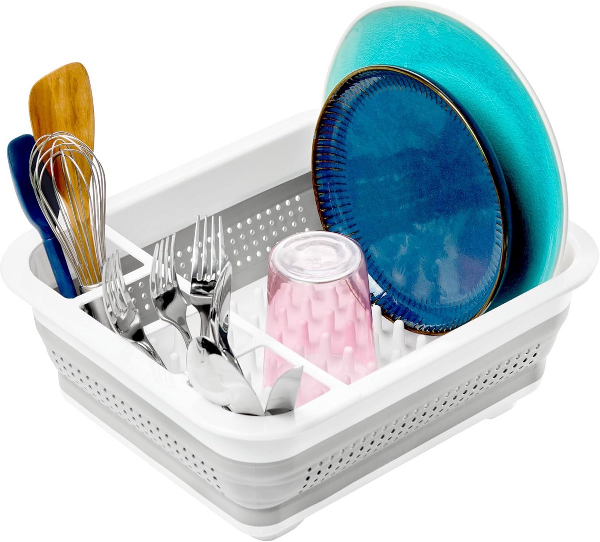 madesmart 18110 Afdruiprek uittrekbaar kunststof wit 37 x 22 x 5 cm