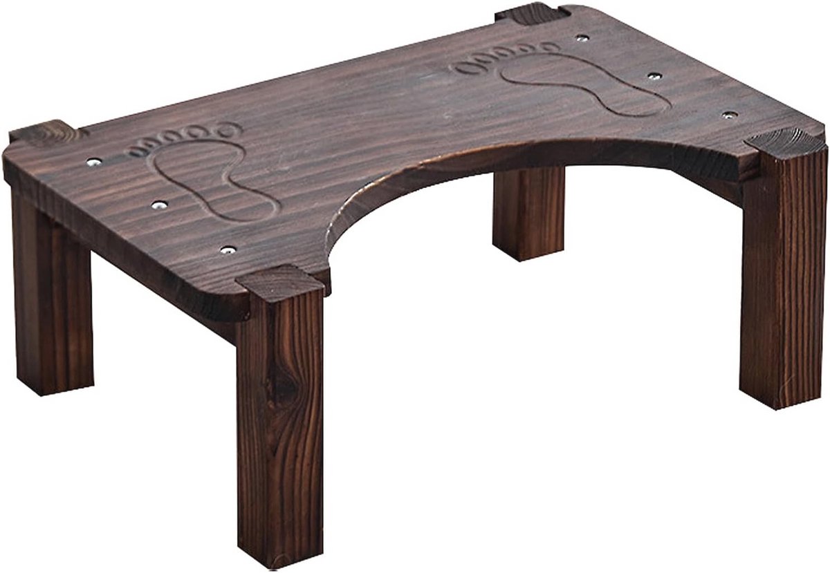Toiletkruk van Hout met Antislip Pads - Comfortabele Kruk voor Kinderen - 40 x 27,5 x 15 cm