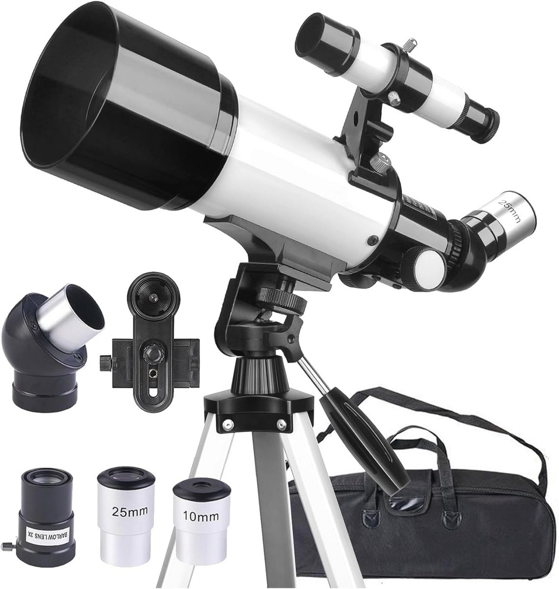 Astronomische Telescoop 70mm - Perfect voor Beginners en Kinderen met Smartphone Adapter