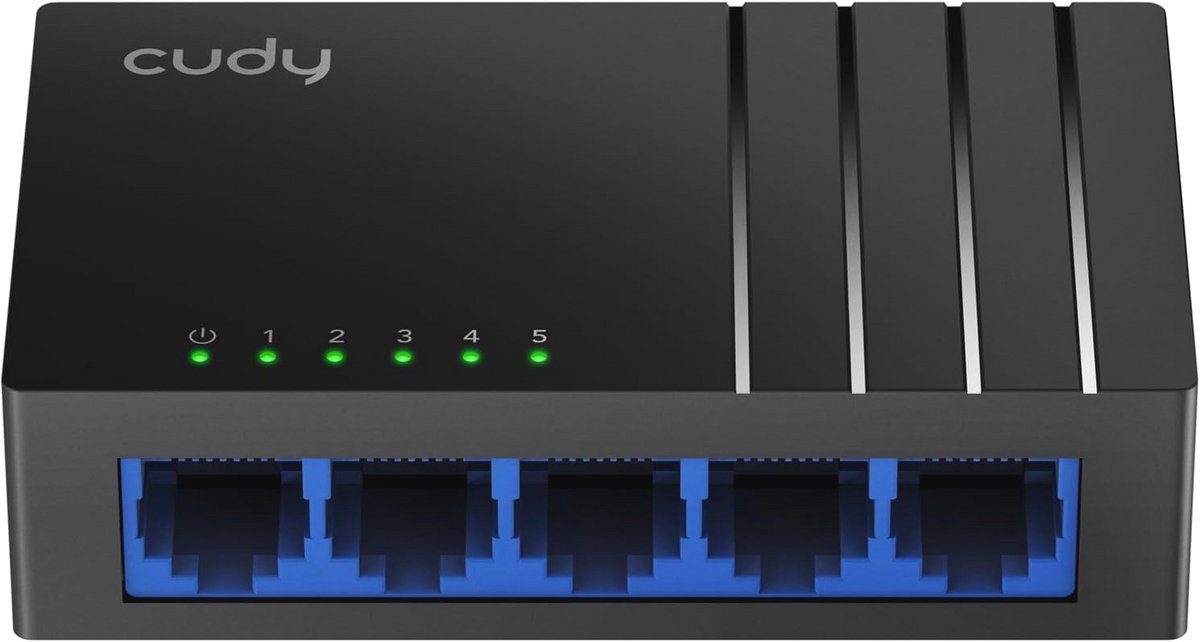5 Poorts Gigabit Ethernet Switch zonder Ventilator met Plug and Play Functionaliteit