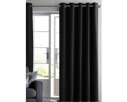 Maroyathome RUBEN - Gordijn - Verduisterend - met Ringen - kant en klaar - 300 x 260 cm - 300 cm breedte en 260 cm lengte - Zwart - 1 Stuk