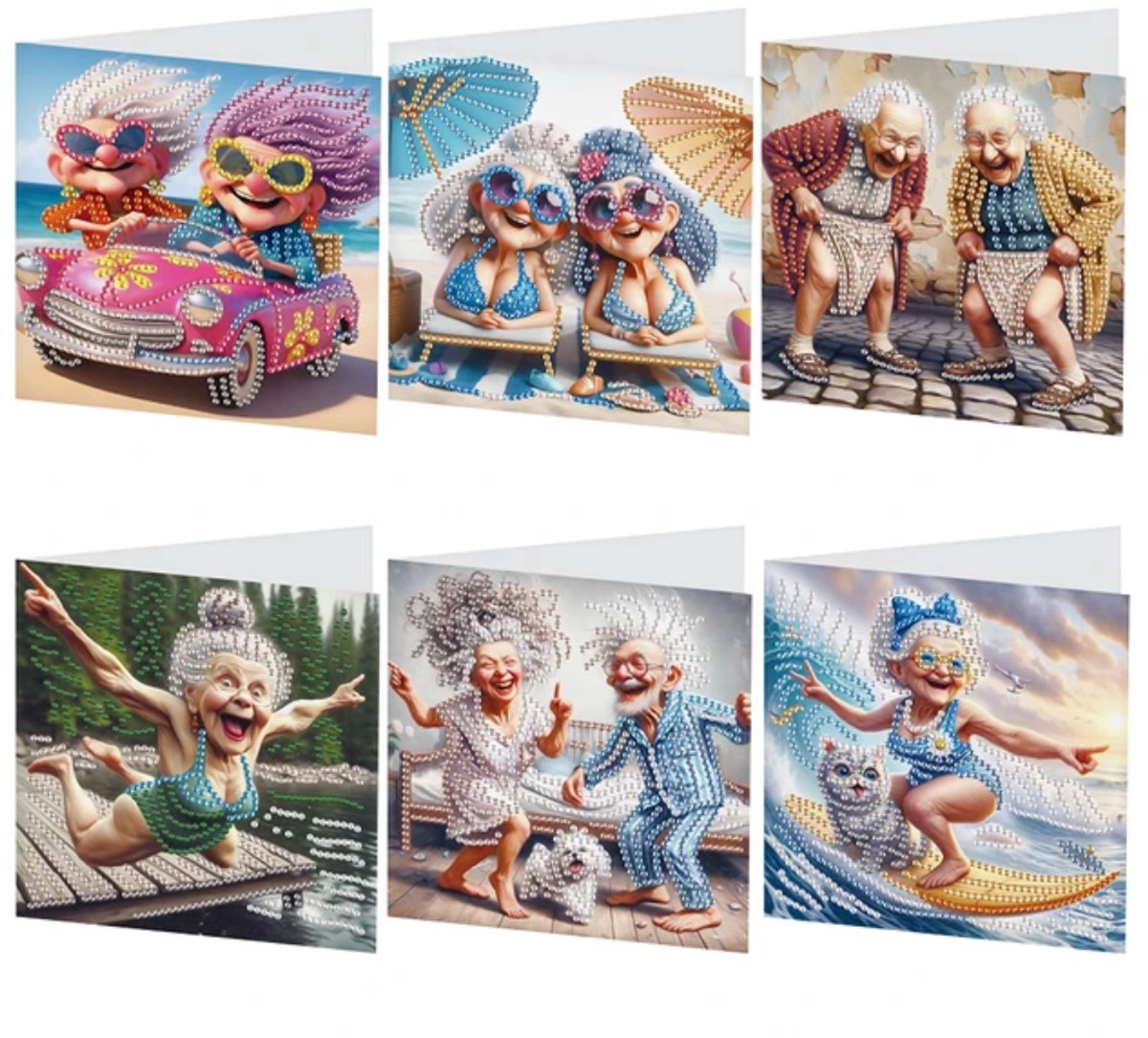 Diamond Painting Kaarten - Verjaardag - Oudjes - Opa en Oma - Jublieum - Feest - Cadeau
