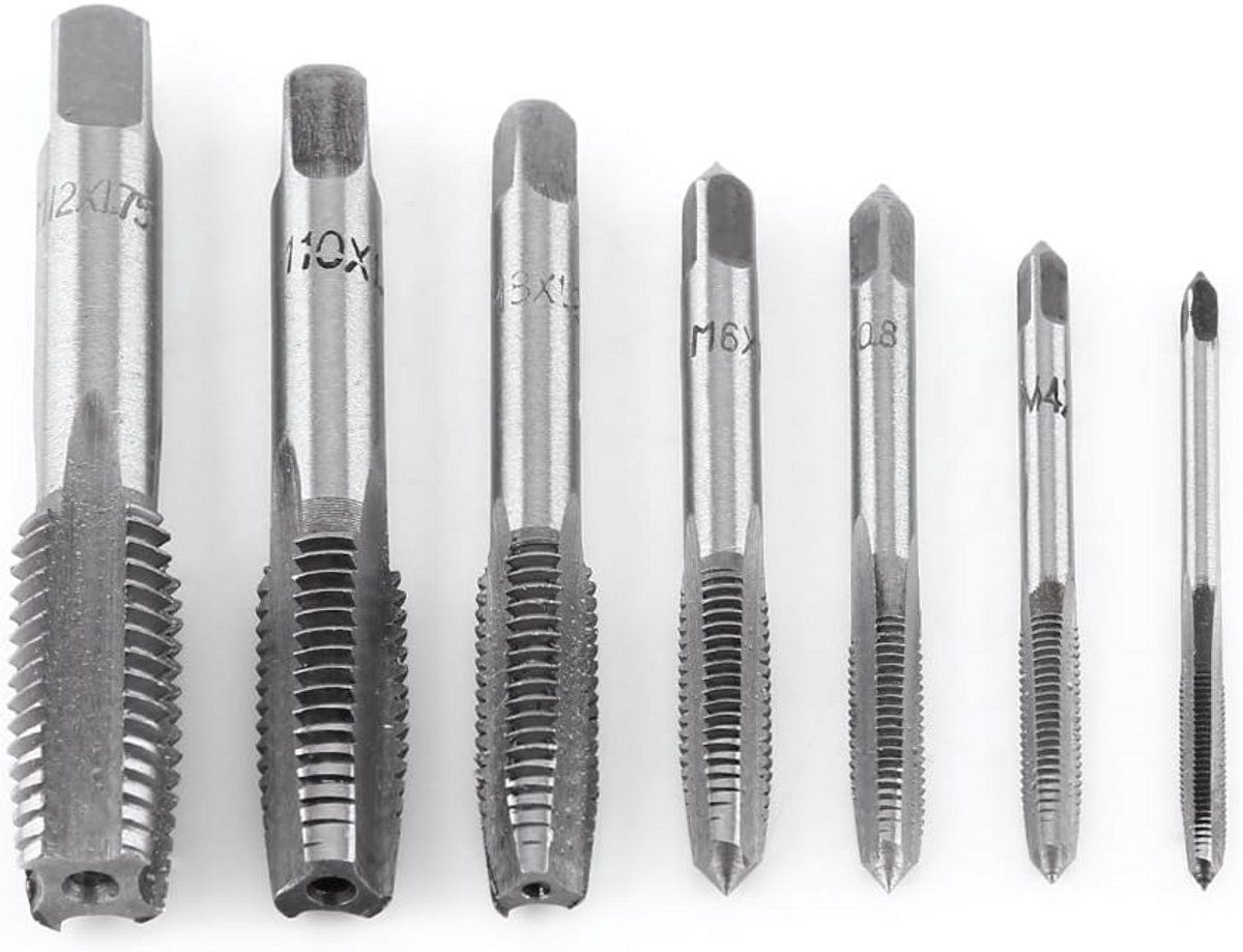 7-delige Metrische Schroefdraadtap Set - Draadsnijgereedschap van Lagerstaal voor Hout, Kunststof en Aluminium