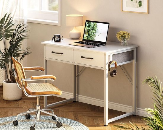 Computerbureau, 100cm Bureau met Opbergruimte, Kantoortafel, Eenvoudig Computerbureau, 100cm Bureau met Opbergruimte, Kantoortafel, Eenvoudig