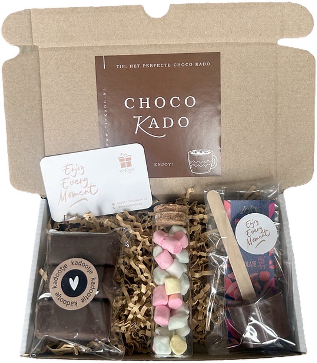 Choco mini brievenbus cadeau - chocolade - marshmallows - chocostick - zomaar