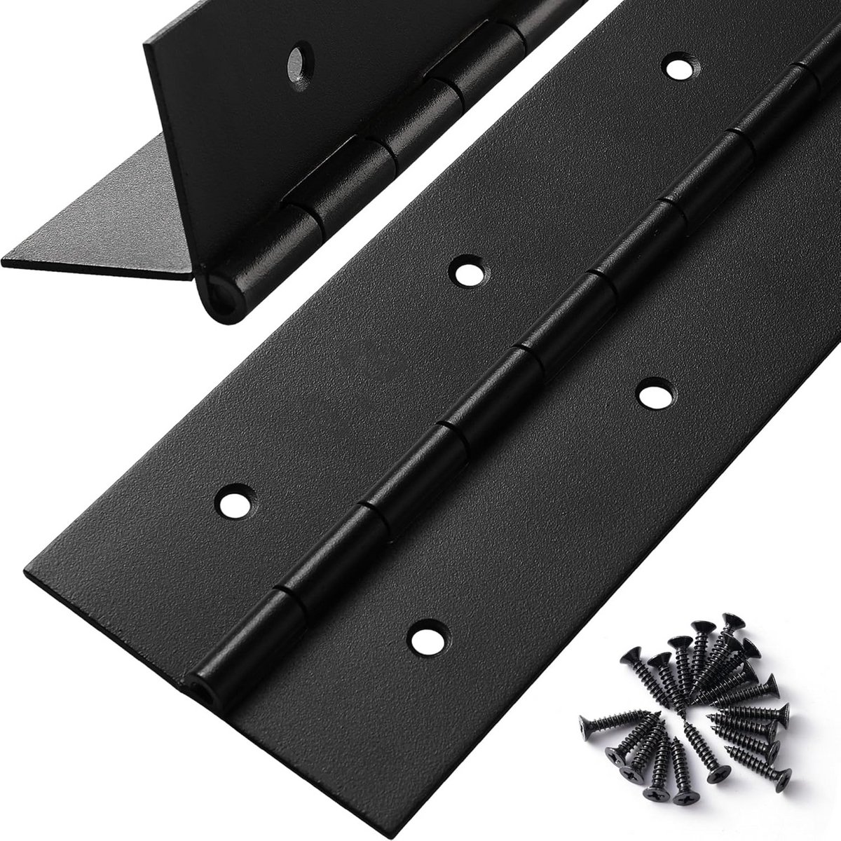 Zwaar RVS Continuscharnier Zwart 11 inch - Krasbestendig voor Kisten, Deuren en Meubels