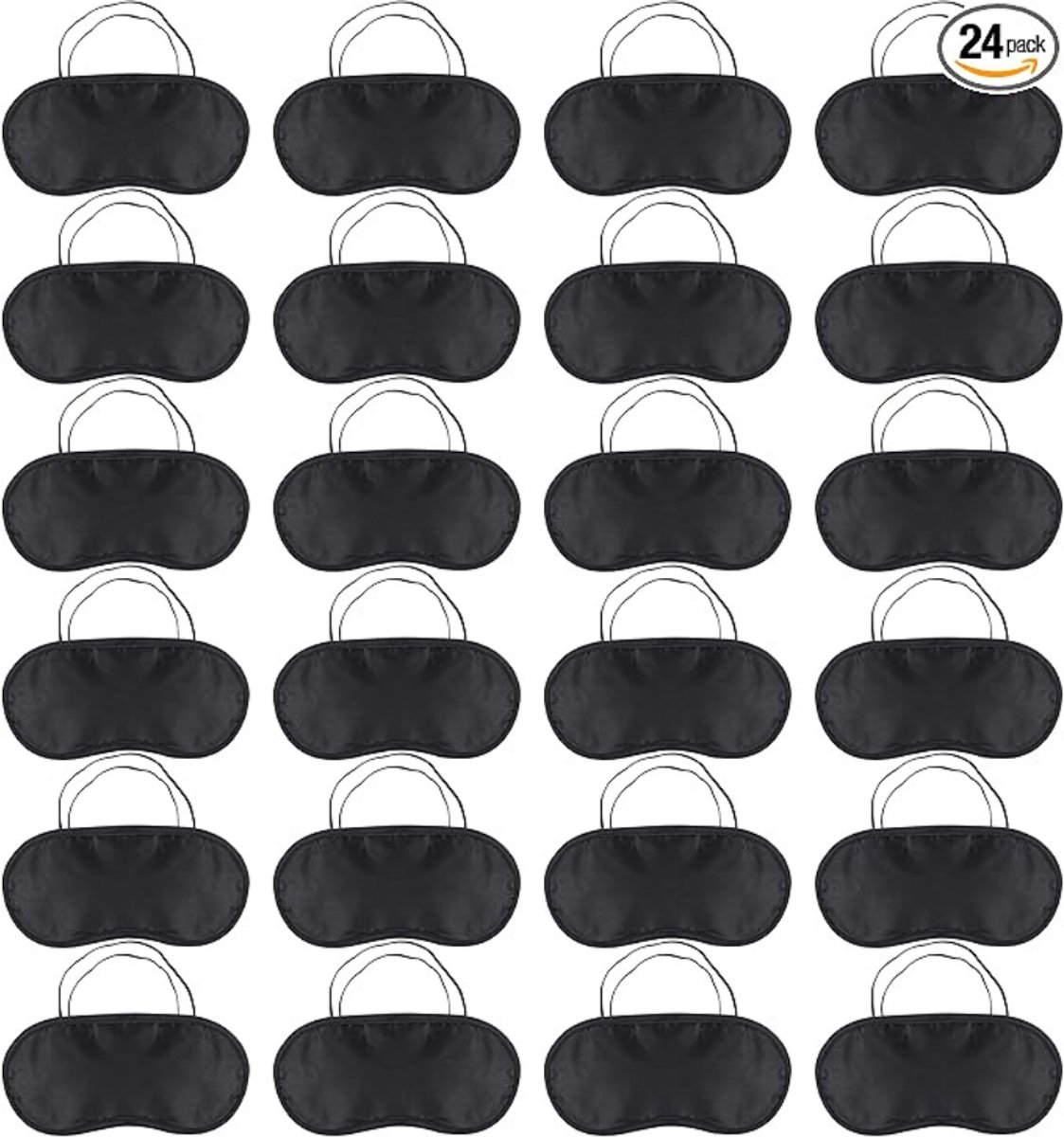 Swiphi® Slaapmasker - Oogmasker - Mannen/Vrouwen - Zwart - 24Stuks