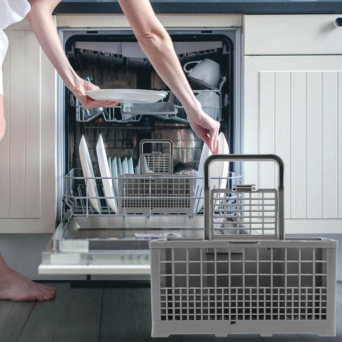 Bestekmand Vaatwasser - Universeel Bestekkorf - Bestekmand voor vaatwasser - Vaatwasmachine - Afwasmachine - Bestekbak - Bestekhouder - Bestekmandje Geschikt voor Whirlpool, Ariston, Bauknecht, Hotpoint, Ignis en Indesit - 240x135x125 mm — afbeelding 5