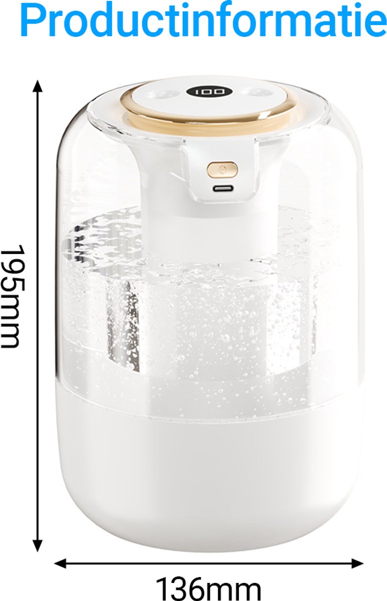 Ericbee Luchtbevochtiger met aromatherapie-Air Humidifier-Stille luchtbevochtiger voor Woonkamer, Kantoor, Babykamer, Slaapkamer-Aromatherapie-LED Sfeerverlichting-2L-40m2 thumbnail 3