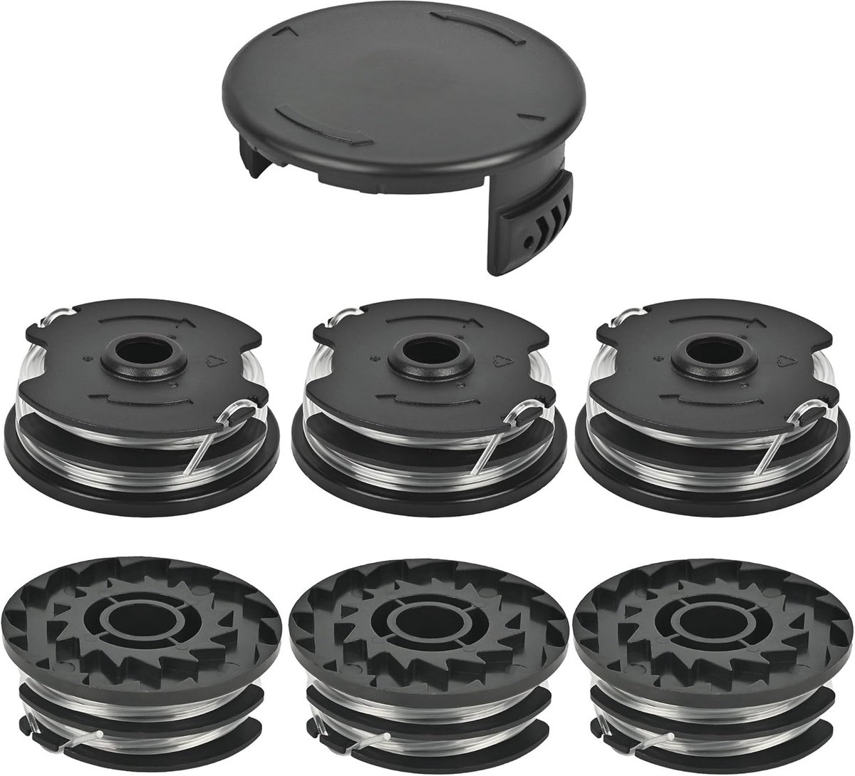 Draadspoelen voor Grastrimmer - 6 Spoelen en 1 Deksel