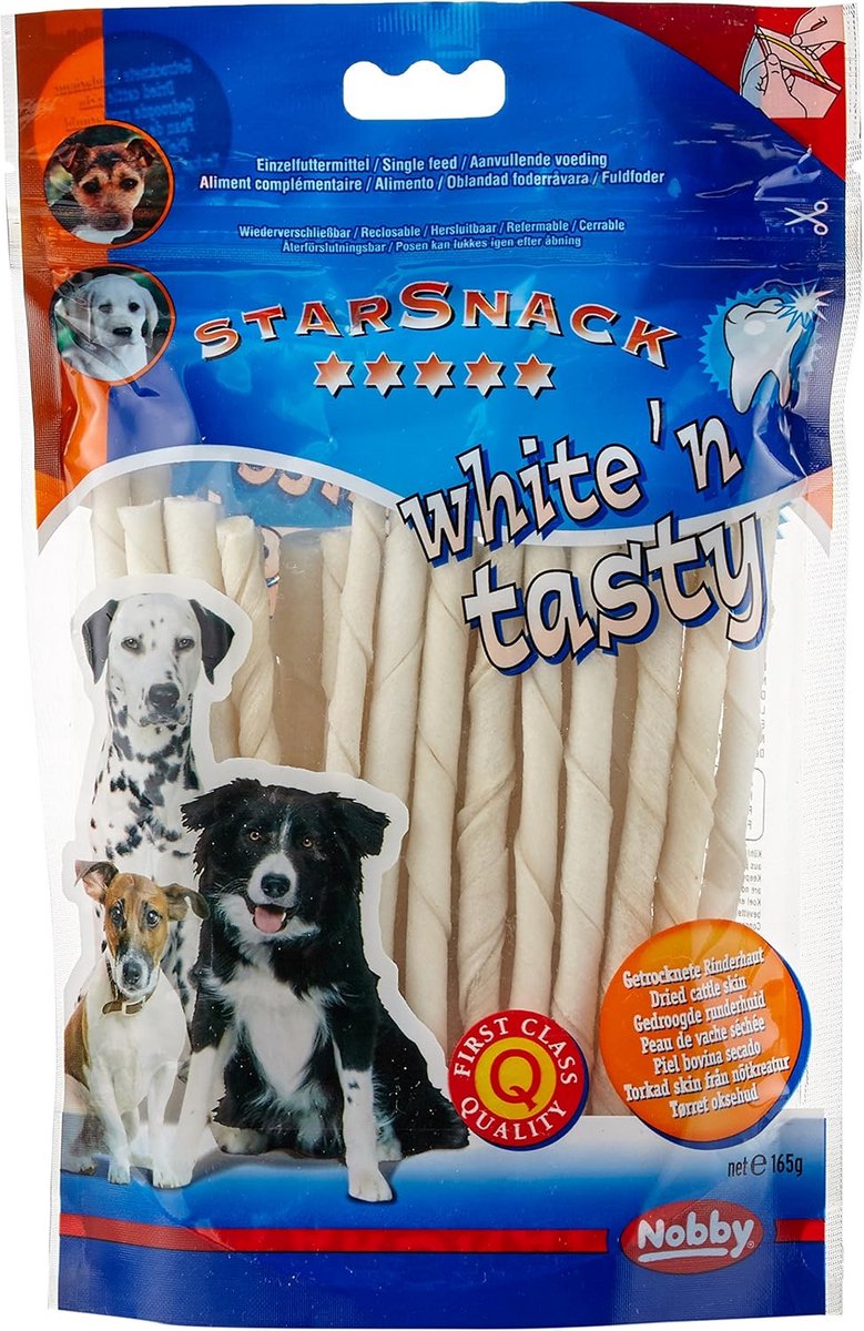 Nobby StarSnack Kauartikel voor honden - White, Kausticks, ca. 12,5 cm, 165 g