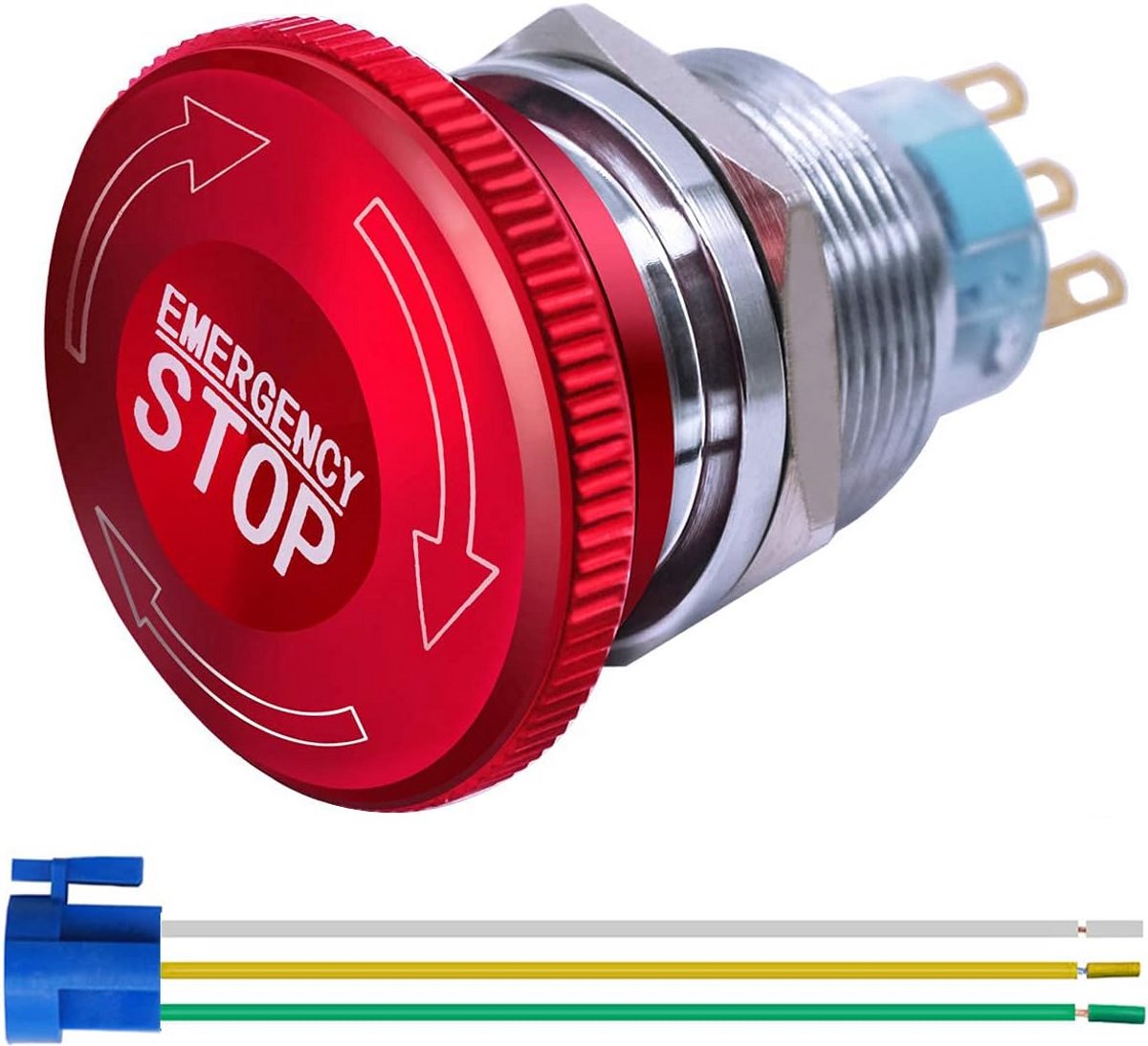 22mm Roestvrijstalen Metalen Noodstopknop Schakelaar 12-220V 3A