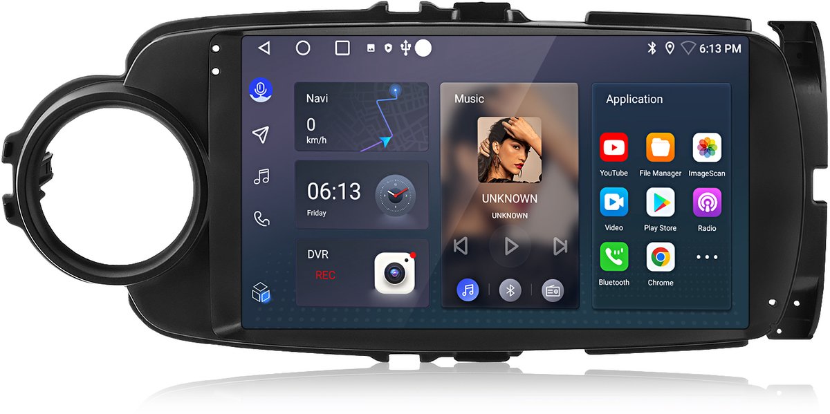 Hexinex Octa-Core autoradio Geschikt voor Toyota Yaris 2011-2018 - Draadloos CarPlay, Android Auto, multimediaspeler, 6GB+128GB