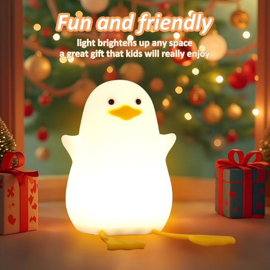Schattig geel eendje nachtlampje - Lief siliconen nachtlampje voor kinderen - Touchbediening, dimbaar, met timerfunctie - USB oplaadbaar LED-nachtlampje - Geschikt voor slaapkamer en kinderkamerdecoratie - Verkrijgbaar in zeven kleuren van Merkloos — afbeelding 5