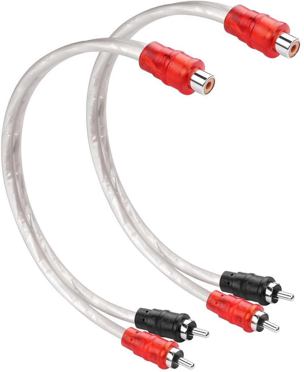RCA Y-Splitter Kabel 1 naar 2 Stereo Audio Adapter 30cm (2 Stuks)