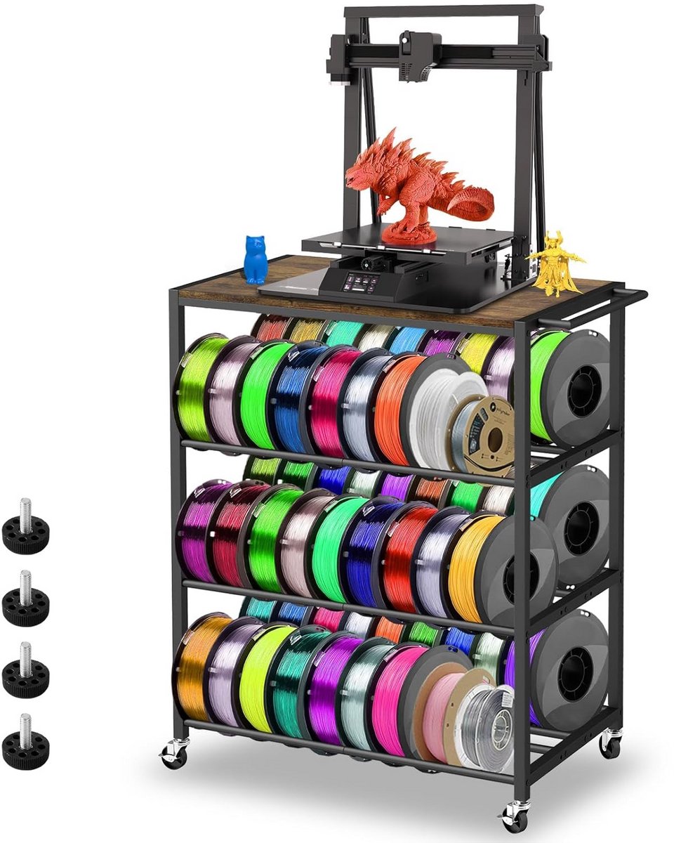 Filament Opslag voor 3D-printers Rolhouder met Wielen voor Printtafel