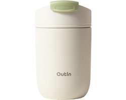 OutIn - Tumbler Thermosbeker RVS | Geïsoleerd | Lekvrij | Herbruikbaar | Voor Koffie En Thee | Wit