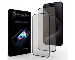Umbrella Glass Screenprotector - Geschikt voor Apple iPhone 15 Pro Max - Full Cover