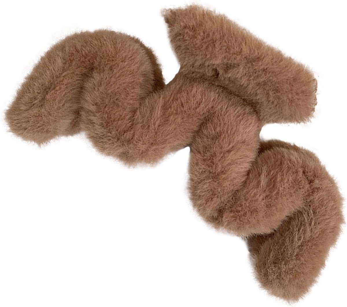 Grote pluche haarclip in golfvorm voor dik en lang haar
