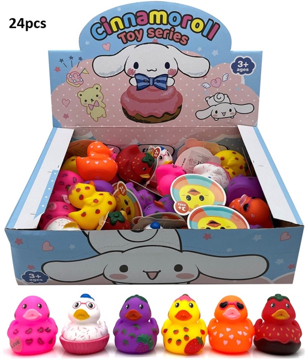 Rubberen eendjes – 6 cm – 24 stuks – display