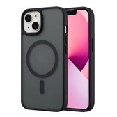 Zwarte MagSafe backcover met mat transparante achterkant voor iPhone 14/13.