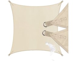 O'DADDY® Schaduwdoek 4x3m Rechthoek - Zonnezeil - Schaduwnet - Luifel Met Bevestiging Materiaal - Waterbestendig - UV30 Zonwering - Beige