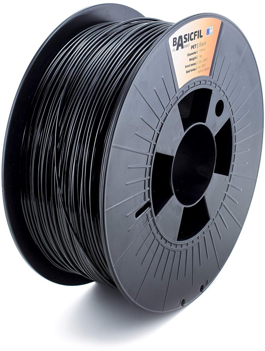 PETG 3D Printer Filament 1.75 mm 1 kg Zwart - Sterk en Gebruiksvriendelijk
