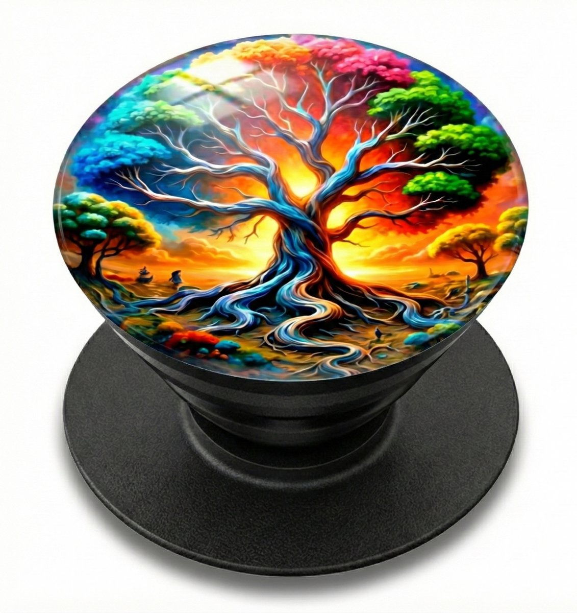 Mj Joys® - Phone Grip - Universele Verstelbare Phone Socket - Telefoonbutton - Telefoonaccessoire - Geschikt voor de meeste Smartphones en Cases - GSM Tablet Houder - Boom Multicolour