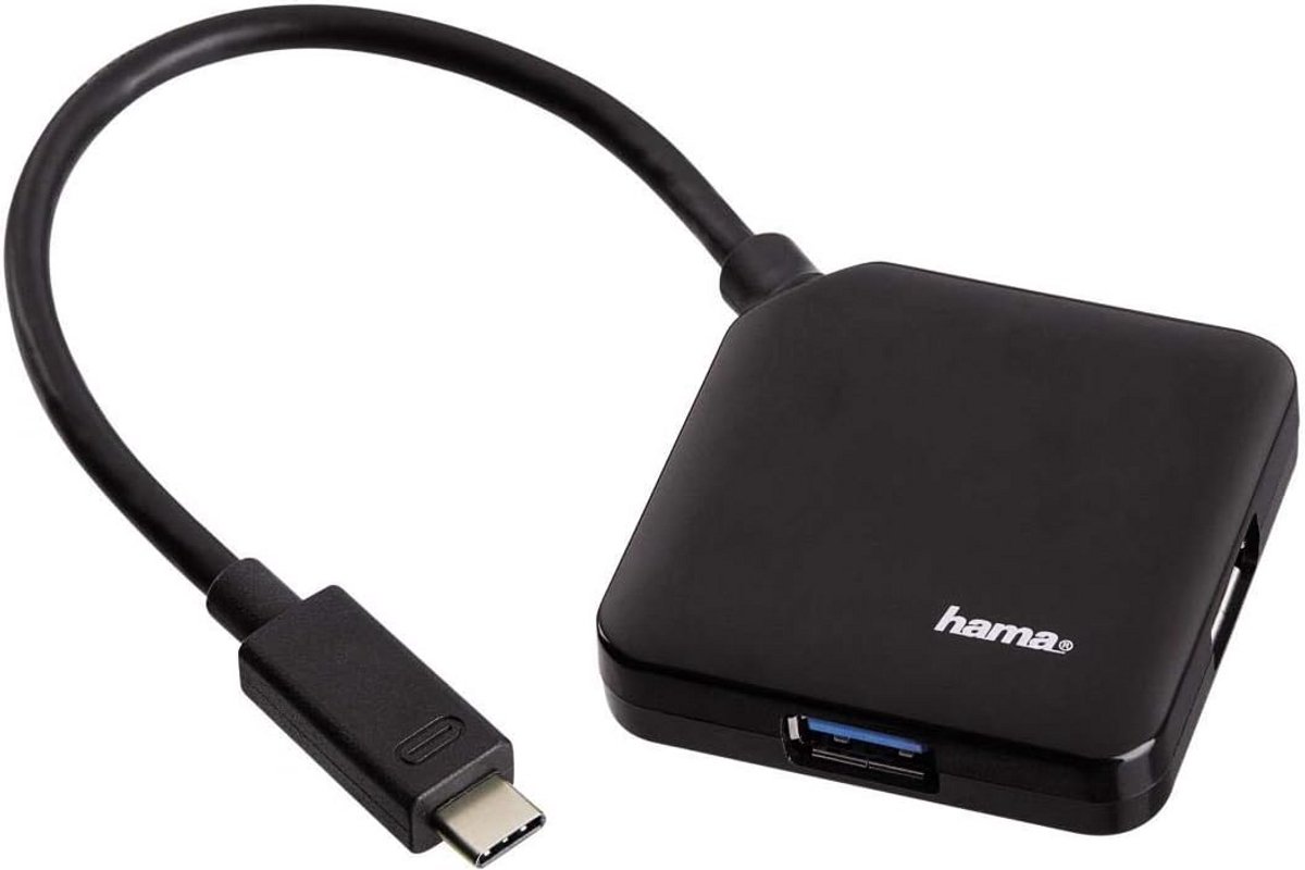 USB-C Hub met 4 Poorten (USB 3.1 Gen 1, 5 Gbit/s) - Uitbreidingsdock Zwart