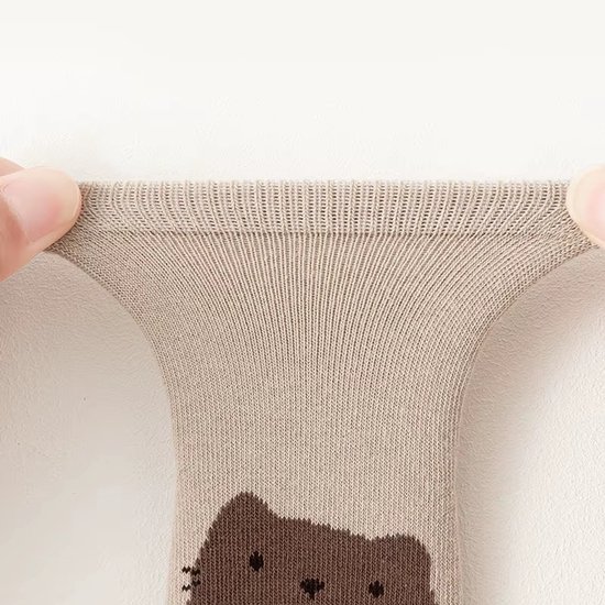 6 Paar Antislip Kindersokken Maat M (1–3 Jaar, 12–13 cm) - Cartoon Vos & Beer Vloersokken voor Jongens en Meisjes - Baby & Peuter Sokken, Zachte Anti-Slip Sokken voor Kinderen, Leuke Cartoon Sokken van Merkloos — afbeelding 3