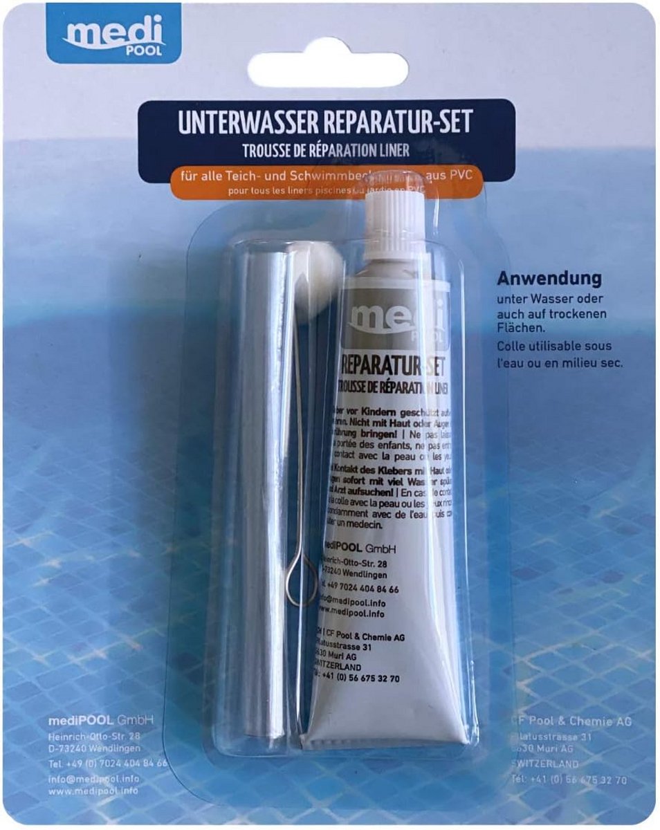 Reparatieset Onderwaterfolie Zwembad - Lijm en Patches voor Snelle Dichtingen