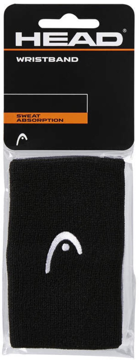 Head Zweetband Pols 5” Polsband – 2 stuks in de verpakking Unisex Zwart