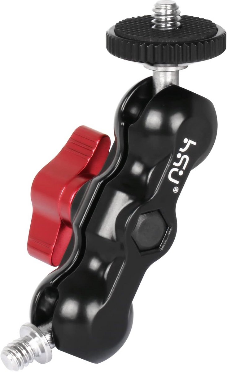 Dubbele Kogelkop Adapter met 1/4 Inch Schroef voor Camera en DSLR
