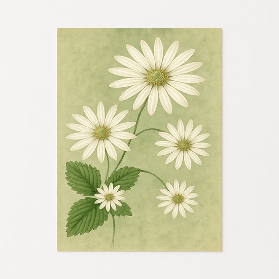 Botanische margriet – wanddecoratie – landelijk – Poster – 80x120 cm
