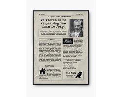 Verjaardagsposter - A4-formaat - gepersonaliseerd cadeau - verjaardag - met foto - geboortedatum - oude krant - klassieke stijl - zonder lijst - cadeau voor haar - cadeau voor hem