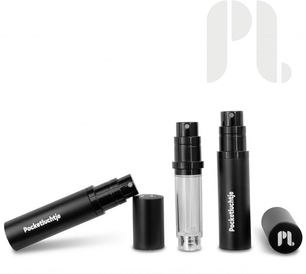 Pocketluchtje® – Luxe Parfum Verstuiver – Navulbaar & Lekvrij – Reisflesje voor onderweg – Stijlvol – Compact – Zwart – 5 ml