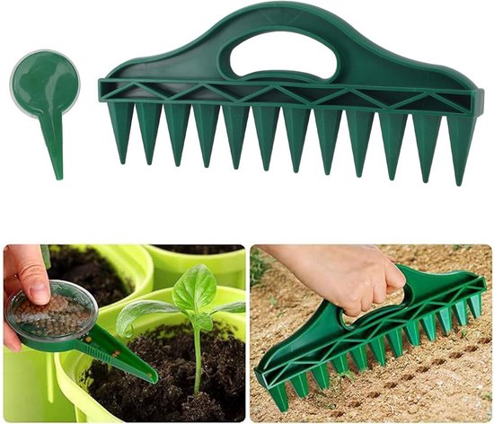 Seeding hole punch - Seeder dispenser set - Mini seed dispenser for small seeds - Handheld seeder tool - Seed drill - Multipurpose seed spacer garden tool van Merkloos	 — afbeelding 2