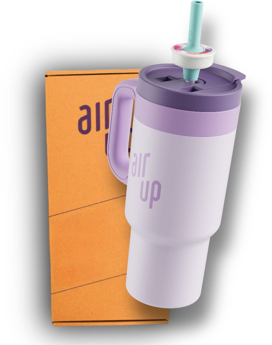 Air Up Tumbler met handvat Soft Lavender starterskit - 1200 ml Bottle - Inclusief 3 pods - lichtpaars - drinkfles/beker - hydraterend - Air up fles - geurwater - vegan - bio