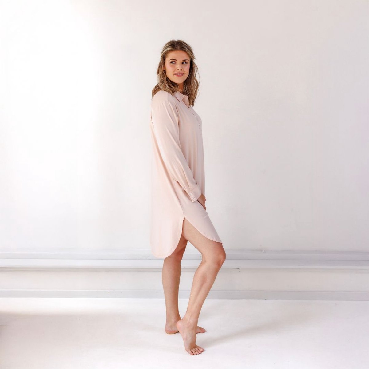 TENCEL Nachthemd Dames Powder Peach - Maat M