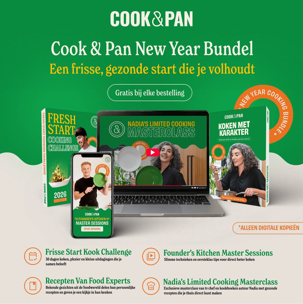 Cook & Pan Honey 9-Delige Pannenset Zwart - PFAS vrij - Geschikt voor Inductie - Pannen Set met 7 jaar Garantie - Krasbestendige Anti Aanbaklaag - Vaatwasserbestendig - Koekenpan, Wokpan, Steelpan, Hapjespan, Kookpot – foto 5