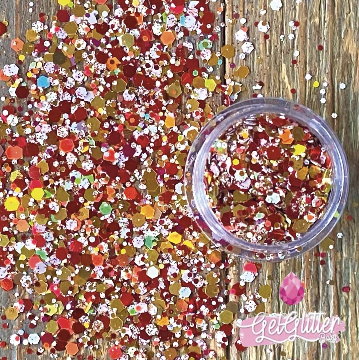 GetGlitterBaby® - Oeteldonk Gouden Rode Witte Biologische / Den Bosch Biologisch afbreekbare Chunky Festival Glitters voor Lichaam en Gezicht / Biodegradable Face Body Skin Glue Carnaval Glitter Jewels Mix - Rood Goud Wit met Lijm Gel HuidLijm — cadeau in Cadeau-ideeën - foto 4