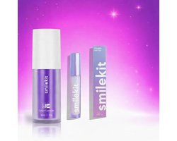 Smilekit - Tandenbleekset - V34 Colour Corrector Serum & Glostik Whitening Pen - Witte Tanden - Paarse Tandpasta - Teeth Whitening - Kleurcorrector - smilekit
