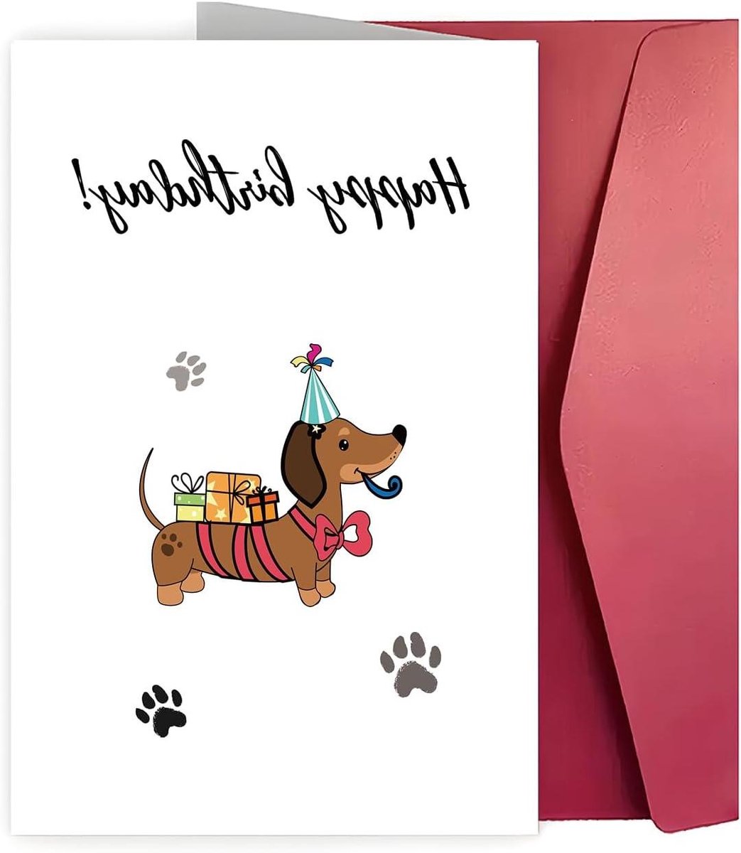 Grappige- teckel verjaardagskaart - verjaardagscadeaus - vrouwen mannen - verjaardagskaarten met envelop - verjaardagsfeesten - geschikt voor - kleur model