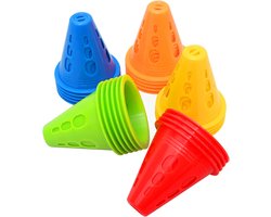 Cônes d'entraînement - 25 pièces - cône de circulation - Pions - Cônes de slalom - Pions - Pions de marquage - cônes de sport - cônes de sécurité - pour le football, les sports d'agilité ou l'entraînement canin - 5 couleurs