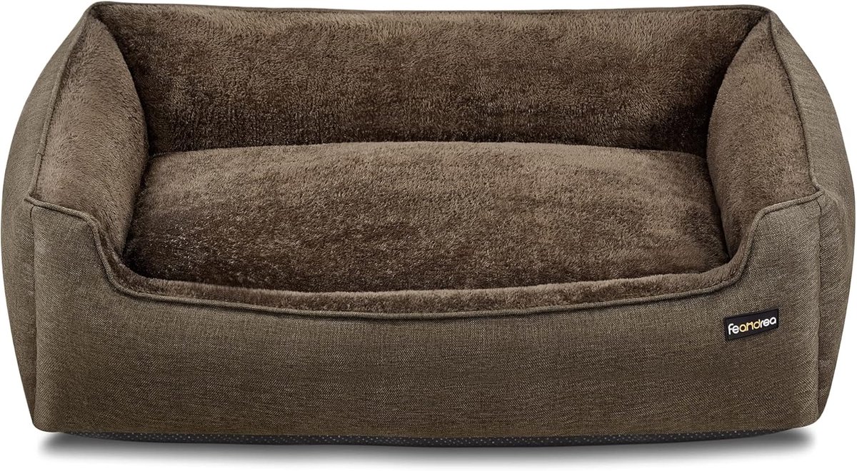 Hondenmand - Huisdierbed - Rustplek Hond - Afneembare hoes - 110 x 75 x 27 cm - Bruin