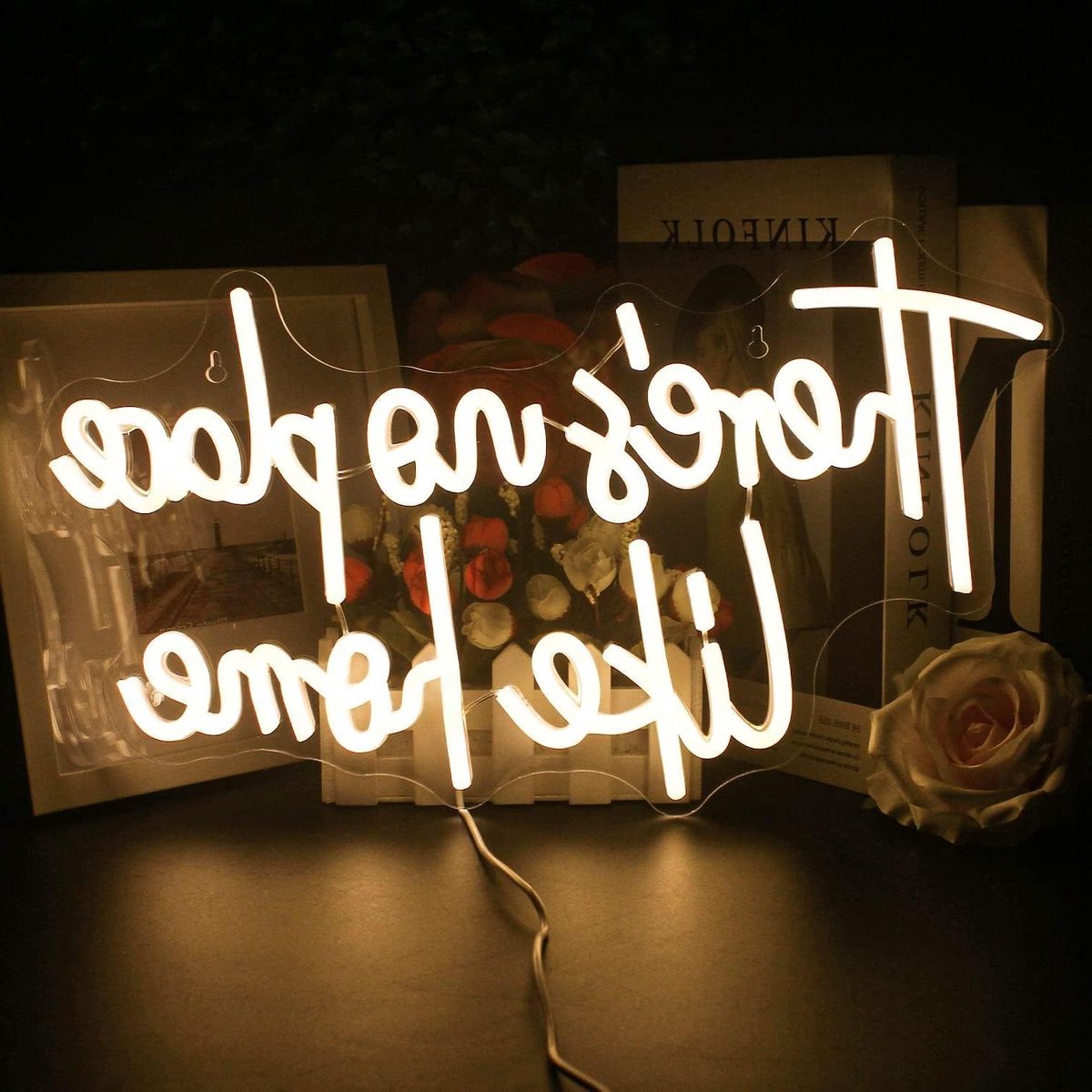 CSGoods - Neonbord Warm Wit voor Wanddecoratie in Thuis - USB Letter Light Up Signs voor Slaapkamer Woonkamer - Verjaardag Bruiloft Feest